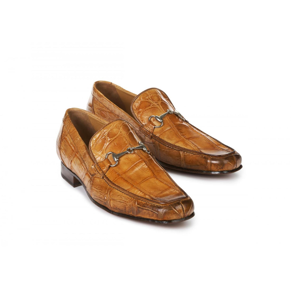 Mauri Matrix 4894 Burnished Chestnut Genuine Body Alligator Hand Painted Loafer Shoes