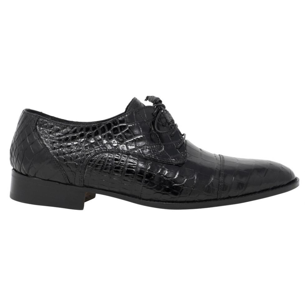 Mauri Cathedral 4896 Black Genuine All Over Baby Alligator Lace-up Shoes