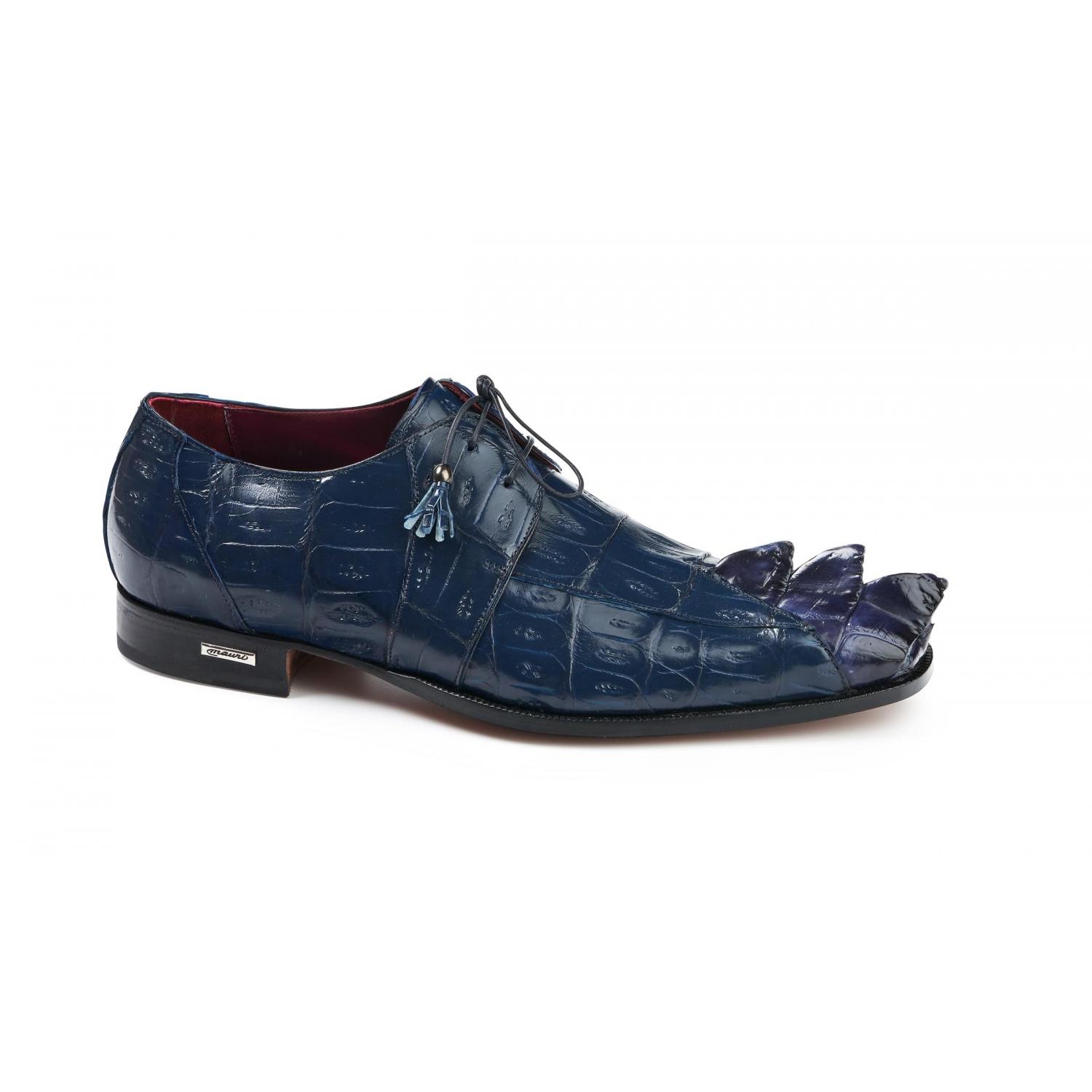 Mauri Predator 4910 Wonder Blue Genuine Hornback/Baby Crocodile Dress Shoes