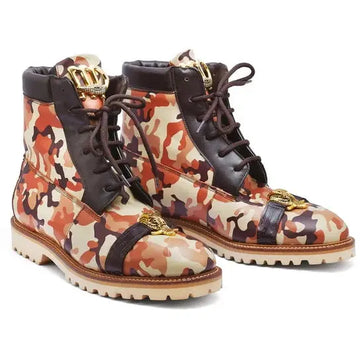 Mauri 4980 Camouflage Brown Genuine Baby Crocodile/Calf Boots