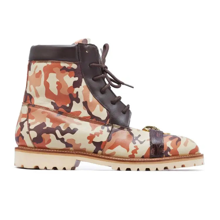 Mauri 4980 Camouflage Brown Genuine Baby Crocodile/Calf Boots