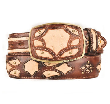 King Exotic 4C11F0315 Faded Oryx Genuine Ostrich Cowboy Belt