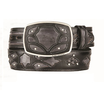 King Exotic 4C11F0838 Faded Gray Genuine Eel Cowboy Belt