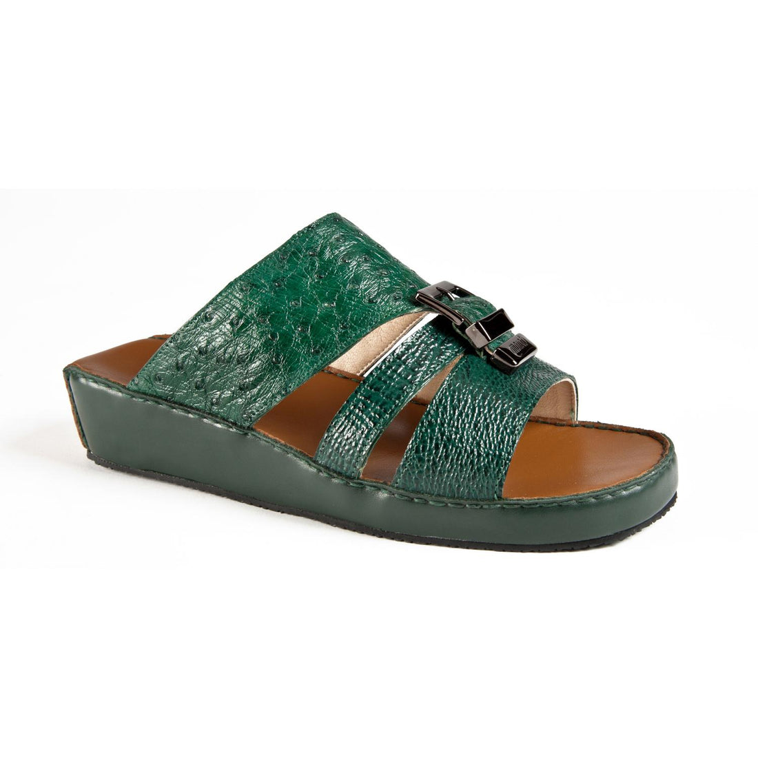 Mauri 5029/1 Forest Green Genuine Shark/Ostrich Platform Sandals