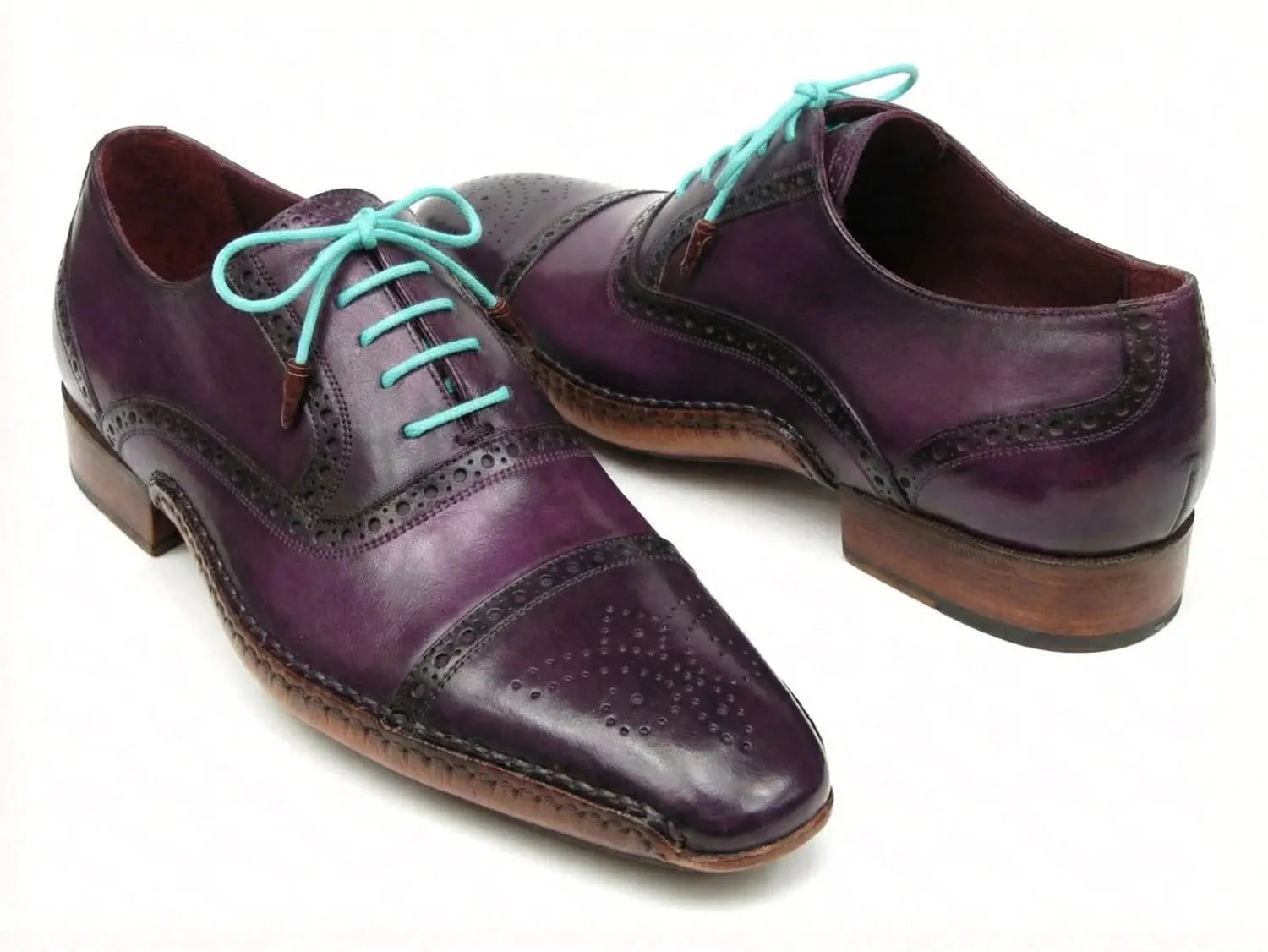 Paul Parkman Men's Purple Handsewn Cap Toe Oxfords (ID#5032-PRP) PAUL PARKMAN