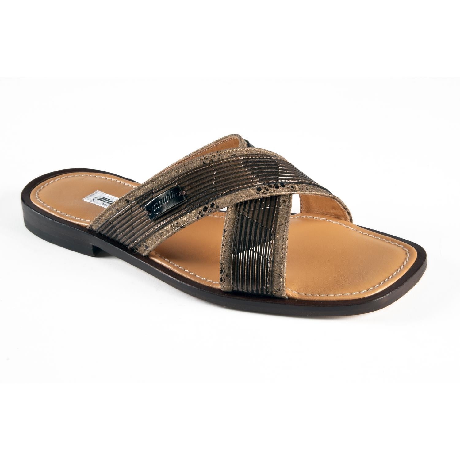 Mauri 5058 Gold/Brown Genuine Leather Sandals