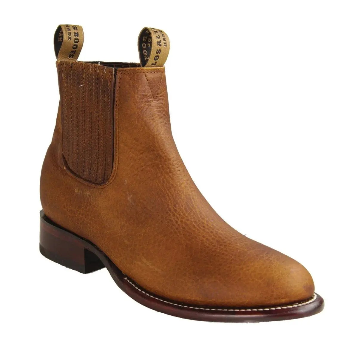 Los Altos 50B9940 Men's Walnut Genuine Leather Round Toe Ankle Boots