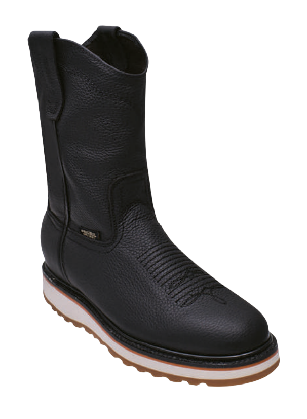 Michel 50D2705 Black Genuine Cowhide Leather Round Toe Cowboy Boots