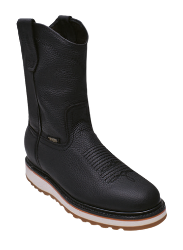 Michel 50D2705 Black Genuine Cowhide Leather Round Toe Cowboy Boots