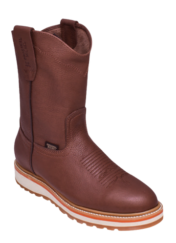 Michel 50D2707 Brown Genuine Cowhide Leather Round Toe Cowboy Boots