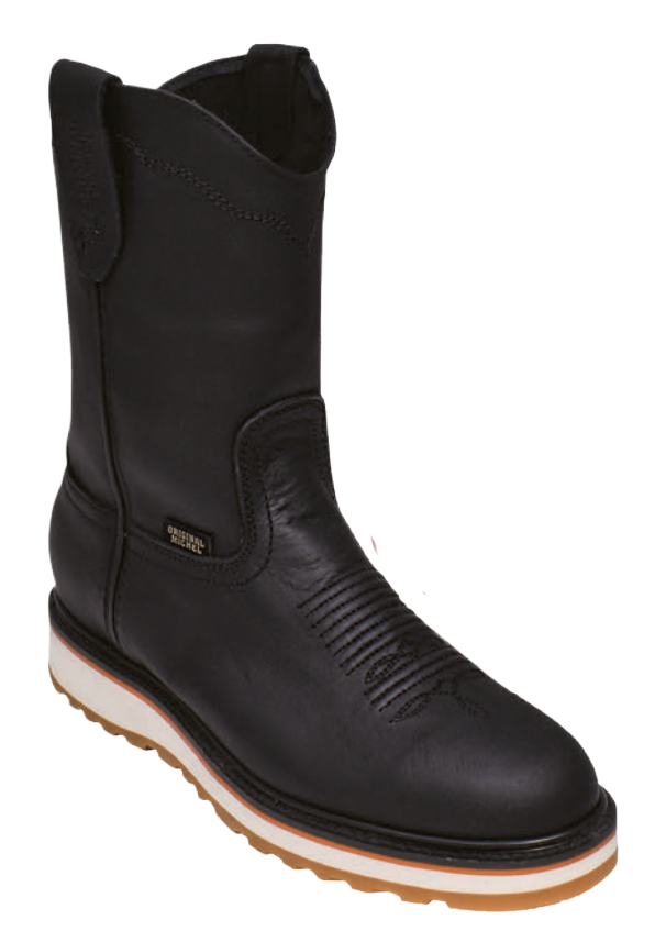 Michel 50D5405 Black Genuine Cowhide Leather Round Toe Cowboy Boots