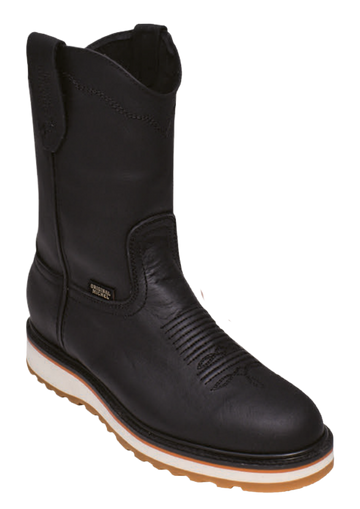 Michel 50D5405 Black Genuine Cowhide Leather Round Toe Cowboy Boots