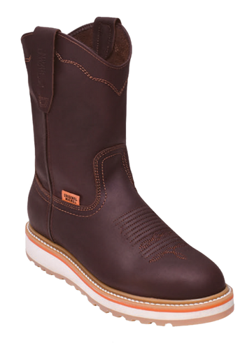 Michel 50D5407 Brown Genuine Cowhide Leather Round Toe Cowboy Boots