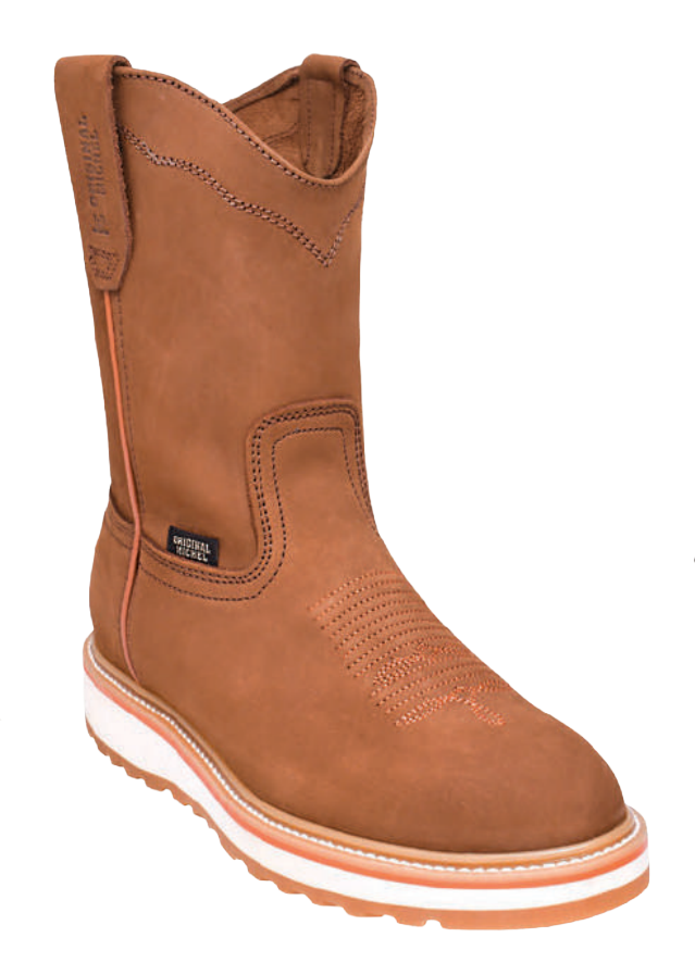 Michel 50D6231 Tan Genuine Cowhide Leather Round Toe Cowboy Boots