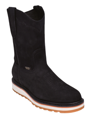 Michel 50D6305 Black Genuine Cowhide Leather Round Toe Cowboy Boots