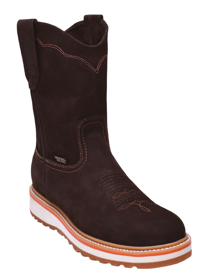 Michel 50D6359 Tobacco Genuine Cowhide Leather Round Toe Cowboy Boots