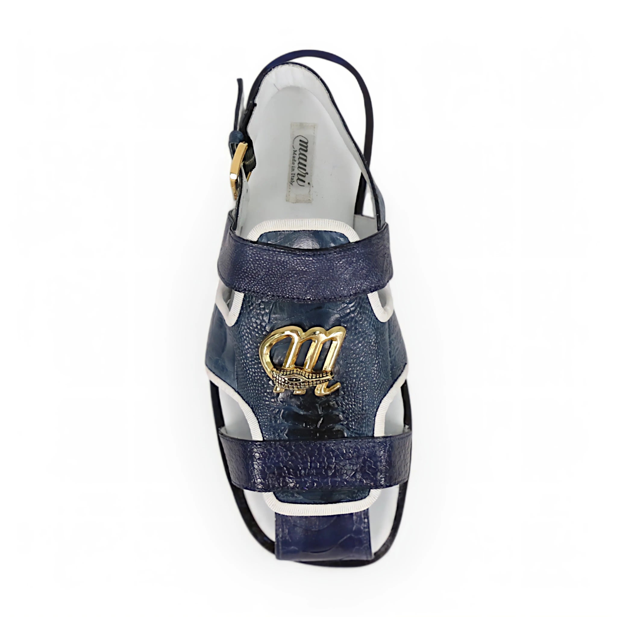 Mauri 5191 Wonder Blue/Caribbean Blue Genuine Ostrich Leg Hand Painted Sandals