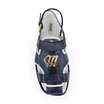 Mauri 5191 Wonder Blue/Caribbean Blue Genuine Ostrich Leg Hand Painted Sandals