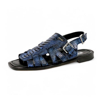 Mauri 5197 Blue/Black Genuine Ostrich Leg Sandals