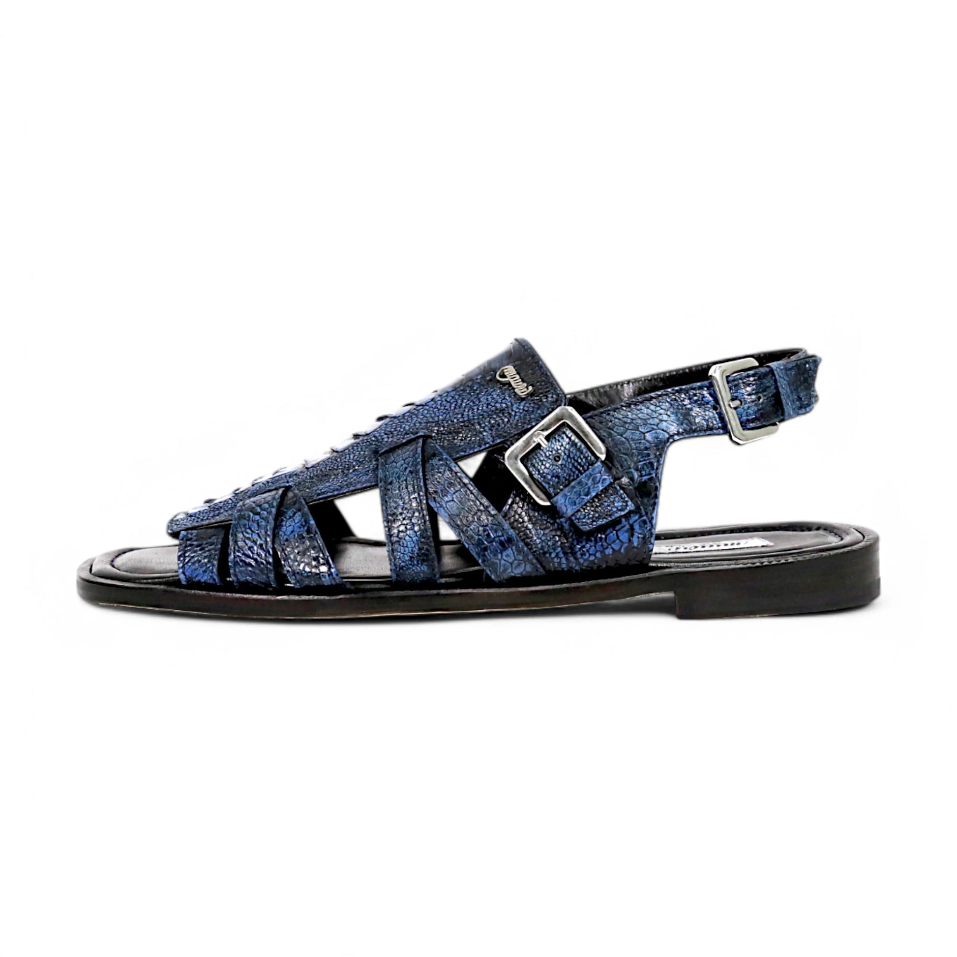 Mauri 5197 Blue/Black Genuine Ostrich Leg Sandals