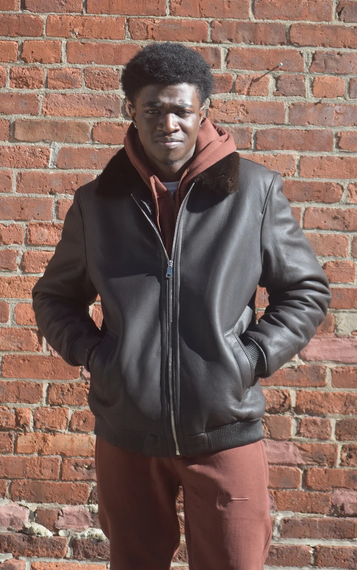 Jakewood 5200 Brown Genuine Sheepskin/Mink Jacket