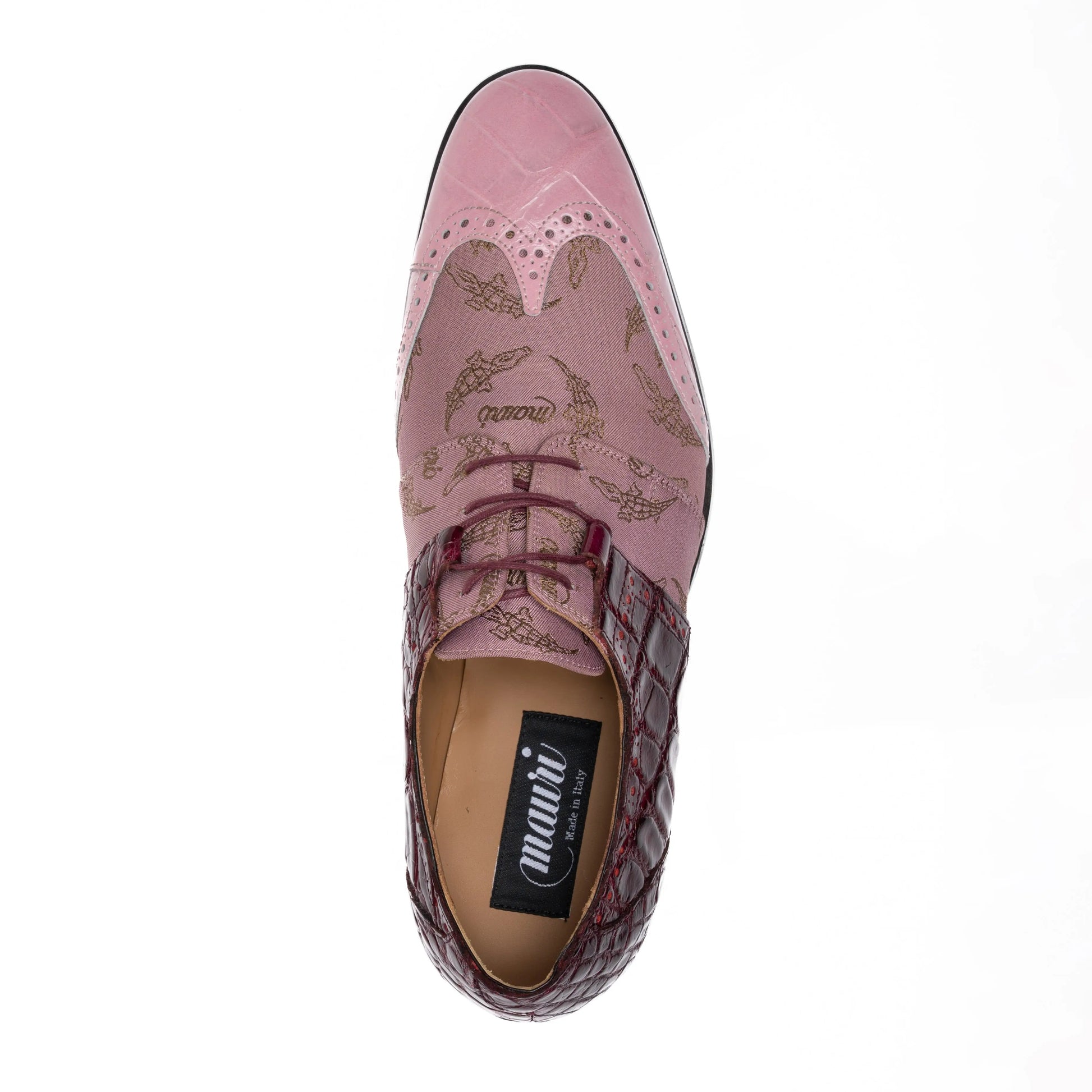 Mauri 53124/1 Taste of Berry/Pink/Ruby Red Genuine Alligator/Trigator Fabric Oxfords