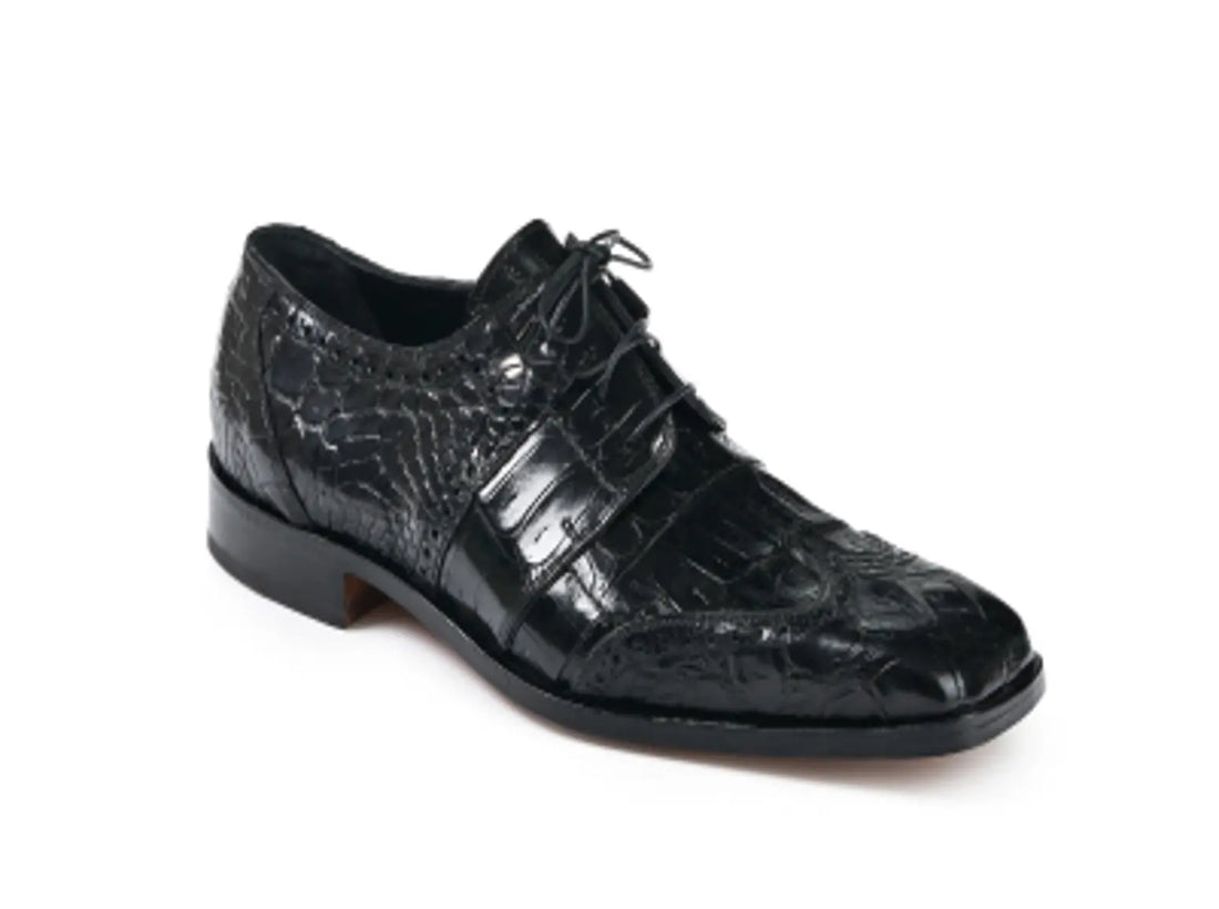 Mauri Como 53130 Black Genuine Body Alligator/Baby Crocodile Shoes