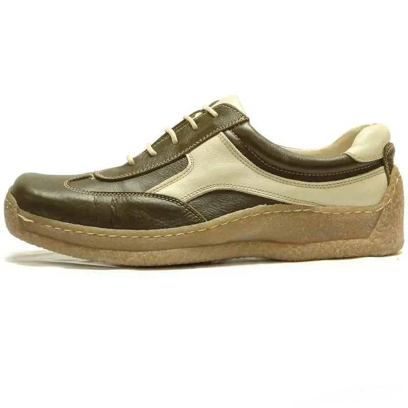 Pinoso's P-5456 Beige/Green Leather Sneakers