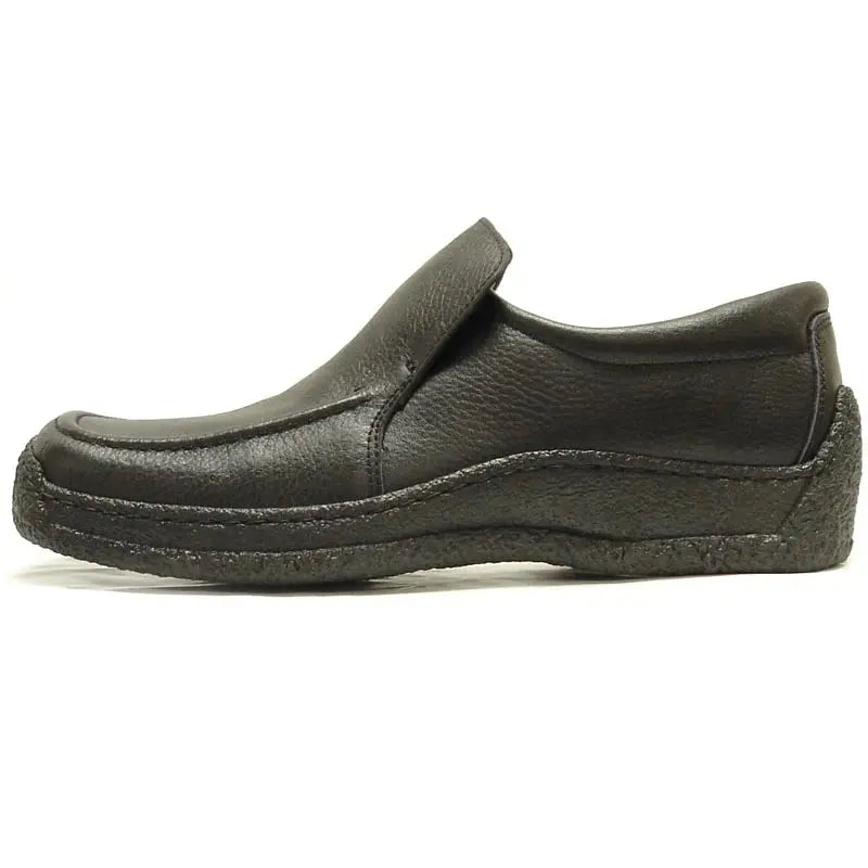 Pinoso's P-5456 Black Leather Slip on Loafers