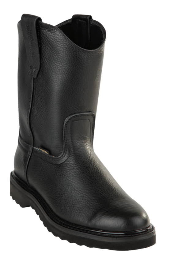 Michel 55022705 Black Genuine Cowhide Leather Round Toe Cowboy Boots