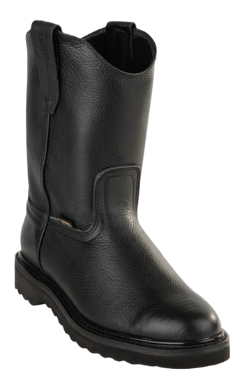 Michel 55022705 Black Genuine Cowhide Leather Round Toe Cowboy Boots