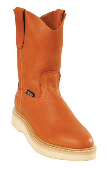 Michel 5505403 Cognac Genuine Cowhide Leather Round Toe Cowboy Boots