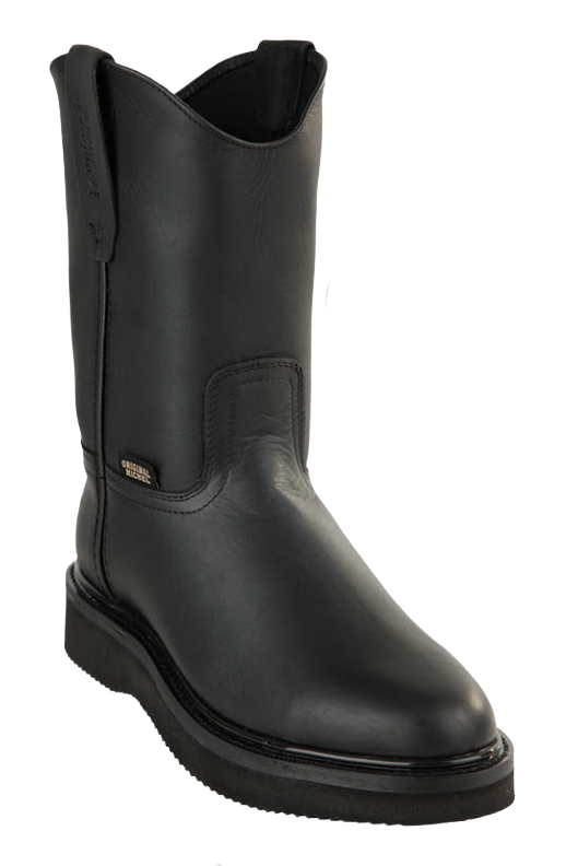 Michel 5505405 Black Genuine Cowhide Leather Round Toe Cowboy Boots - Black Sole