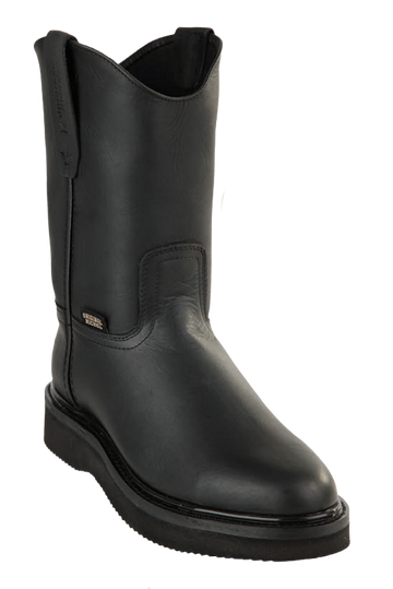 Michel 5505405 Black Genuine Cowhide Leather Round Toe Cowboy Boots - Black Sole