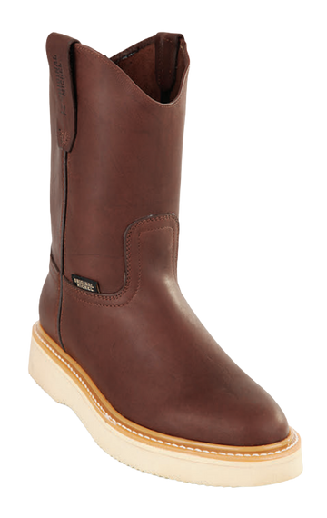 Michel 5505407 Brown Genuine Cowhide Leather Round Toe Cowboy Boots - Tan Sole