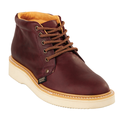 Michel 550B25406 Burgundy Genuine Cowhide Leather Casual Boots