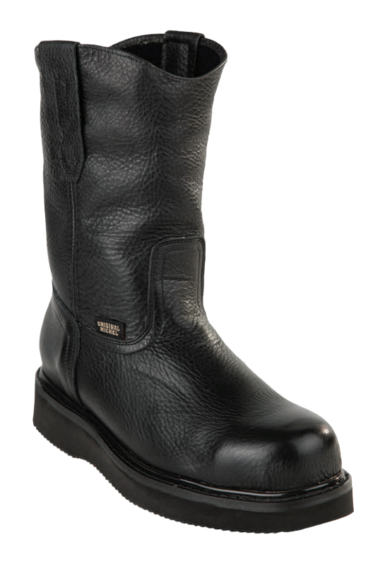 Michel 550C2705 Black Genuine Cowhide Leather Round Toe Cowboy Boots