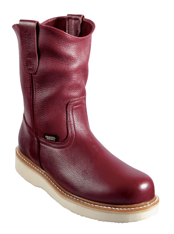 Michel 550C2706 Burgundy Genuine Cowhide Leather Round Toe Cowboy Boots