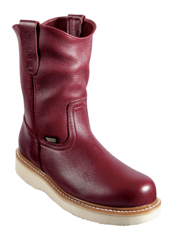 Michel 550C2706 Burgundy Genuine Cowhide Leather Round Toe Cowboy Boots