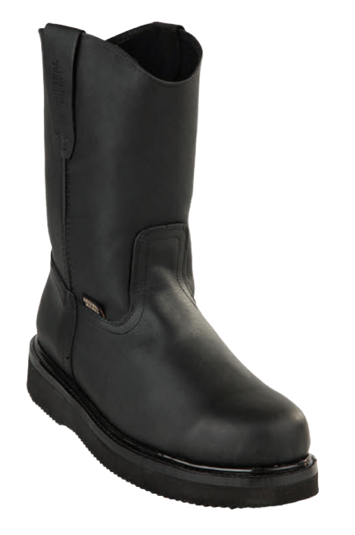 Michel 550C5405 Black Genuine Cowhide Leather Round Toe Cowboy Boots