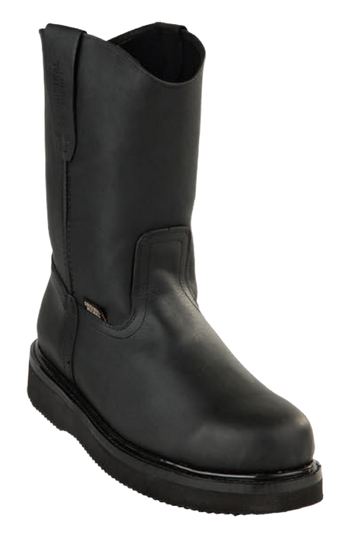 Michel 550C5405 Black Genuine Cowhide Leather Round Toe Cowboy Boots