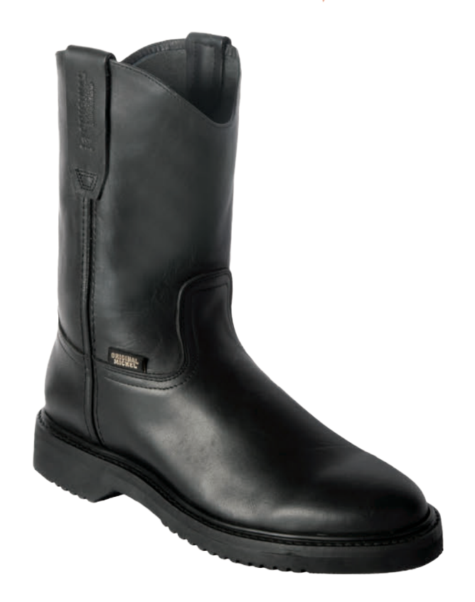Michel 550W5405 Black Genuine Cowhide Leather Round Toe Cowboy Boots