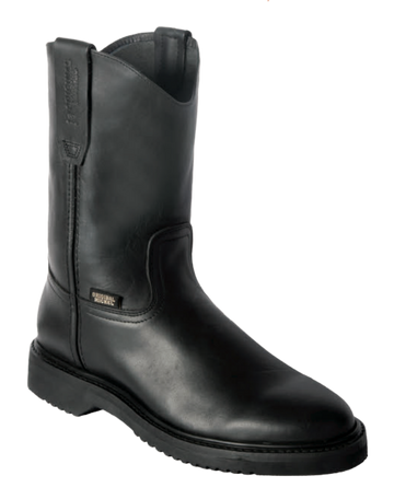 Michel 550W5405 Black Genuine Cowhide Leather Round Toe Cowboy Boots