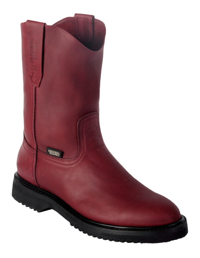 Michel 550W5406 Burgundy Genuine Cowhide Leather Round Toe Cowboy Boots
