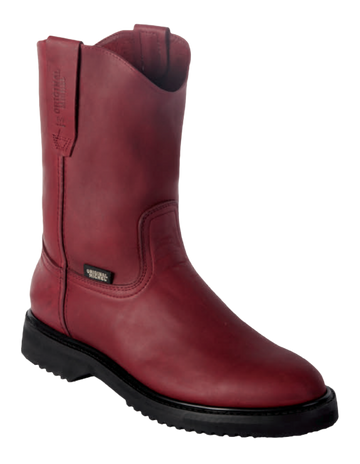 Michel 550W5406 Burgundy Genuine Cowhide Leather Round Toe Cowboy Boots