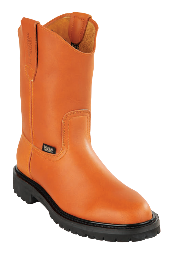 Michel 5514651 Honey Genuine Cowhide Leather Round Toe Cowboy Boots