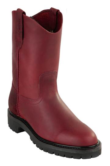 Michel 5515406 Burgundy Genuine Cowhide Leather Round Toe Cowboy Boots