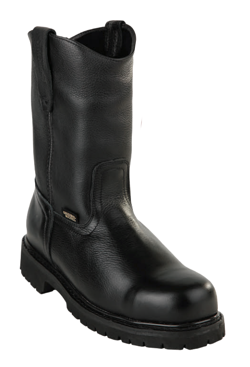 Michel 551C2705 Black Genuine Cowhide Leather Round Toe Cowboy Boots
