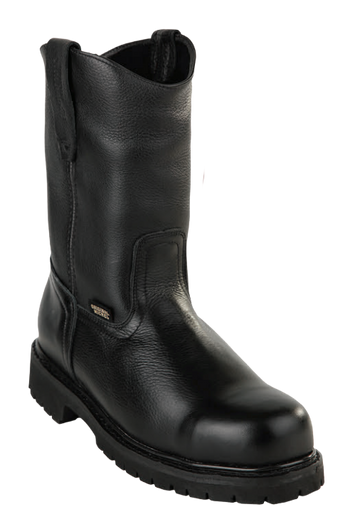 Michel 551C2705 Black Genuine Cowhide Leather Round Toe Cowboy Boots