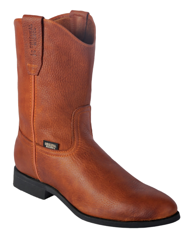 Michel 55222751 Honey Genuine Cowhide Leather Round Toe Cowboy Boots